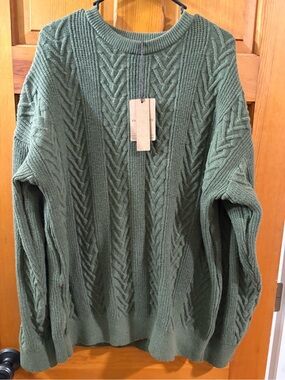 NWT Paul Jones Green Sweater Chunky Cable  Knit Men's Size XL